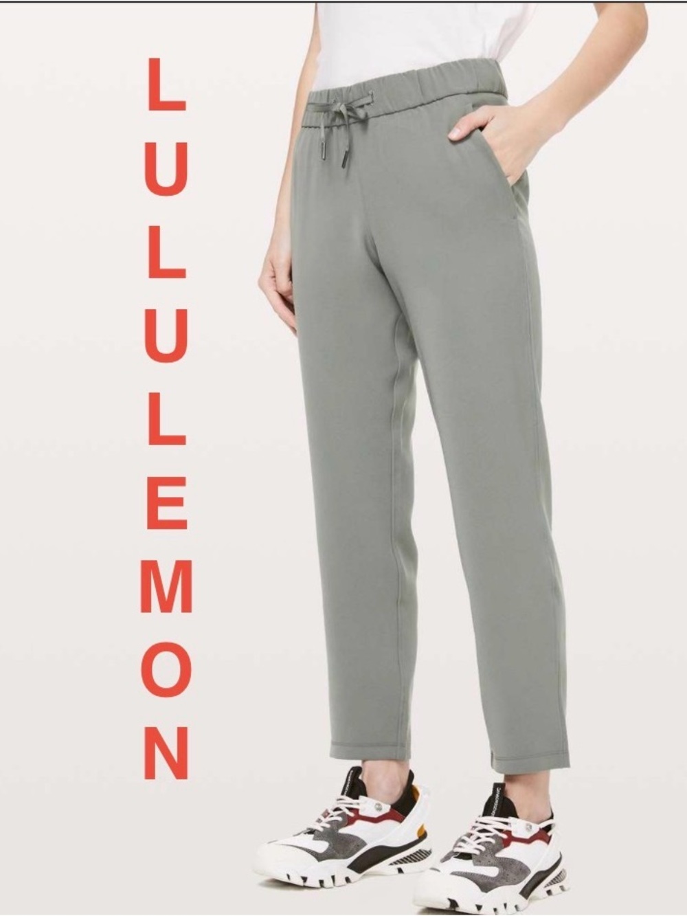 Lululemon | “On the Fly” 7/8 Pant Woven Grey Sage - Women’s 8